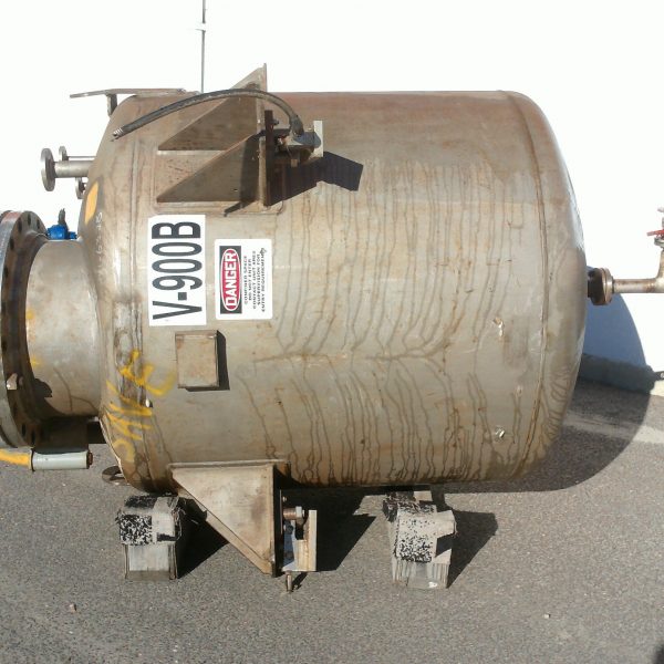 810加仑316L不锈钢立式压力罐，5 '直径。X 4 ' 6″直边