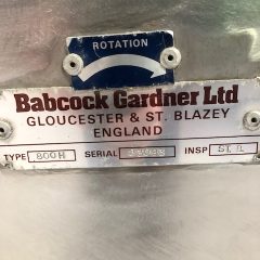 800升Babcock Gardner模型800h不锈钢丝带搅拌器，经过翻新