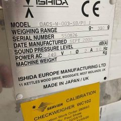 Ishida Model DACS-W-003-SB-PB-I Chectweigher