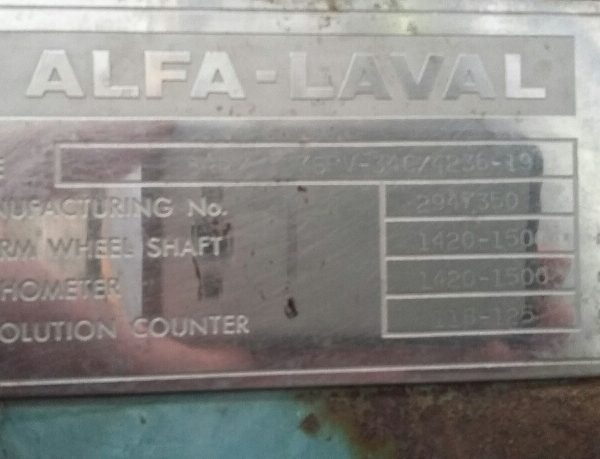 Alfa Laval BRPX 317 SFV-34C/4236-19不锈钢澄清离心机